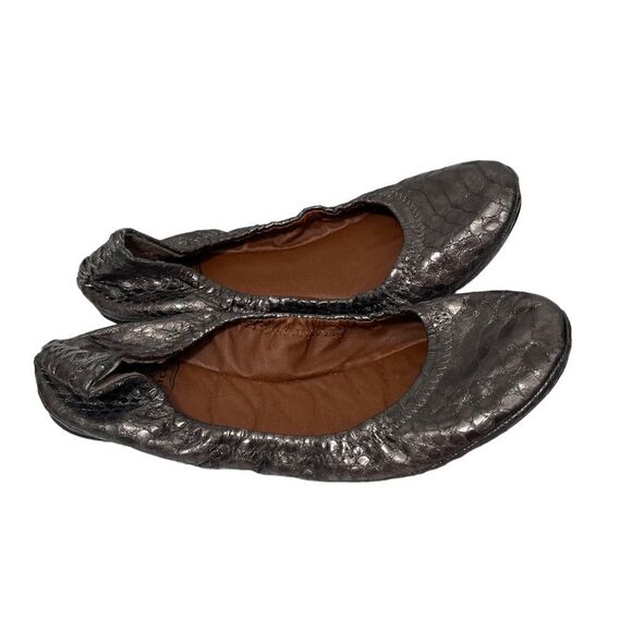 Lucky Brand Metallic Snakeskin Ballet Flats - Picture 1 of 7